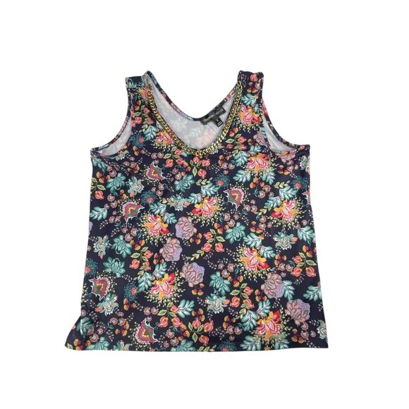 Thomas & Olivia Black Floral Tank Top with Chain Detail Size S NWT - Picture 1 of 7